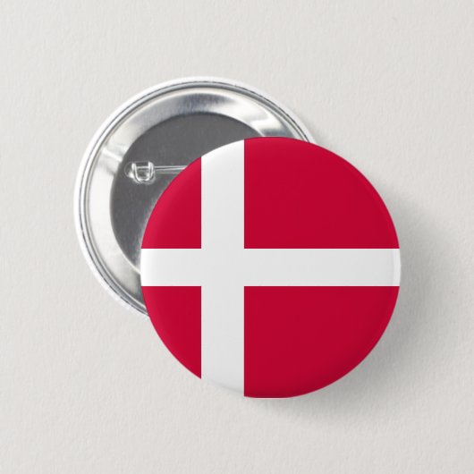 Dänemark-Flagge Dänischer Stolz Rund Button (Vorne & Hinten)
