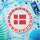 DÄNEMARK-FLAGGE DANNEBROG PAPPTELLER (Party)