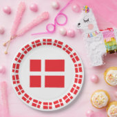 DÄNEMARK-FLAGGE DANNEBROG PAPPTELLER (Party)