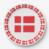 DÄNEMARK-FLAGGE DANNEBROG PAPPTELLER (Vorderseite)