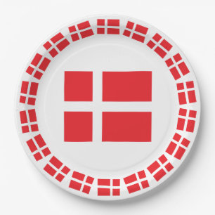 DÄNEMARK-FLAGGE DANNEBROG PAPPTELLER