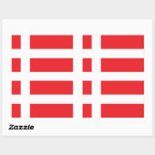 DÄNEMARK-FLAGGE DANNEBROG RECHTECKIGER AUFKLEBER (Blatt)