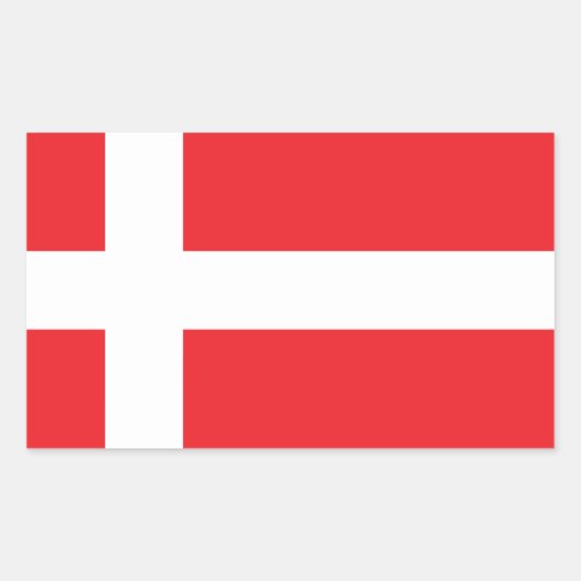DÄNEMARK-FLAGGE DANNEBROG RECHTECKIGER AUFKLEBER (Vorderseite)