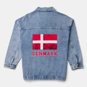 Dänemark Flagge Dannebrog Retro Dänemark Pride Dan Jeansjacke (Rückseite)