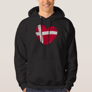 Dänemark-Flagge für Herzform Dänemark Hoodie