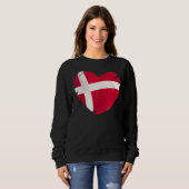 Dänemark-Flagge für Herzform Dänemark Sweatshirt (Vorne ganz)