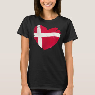 Dänemark-Flagge für Herzform Dänemark T-Shirt