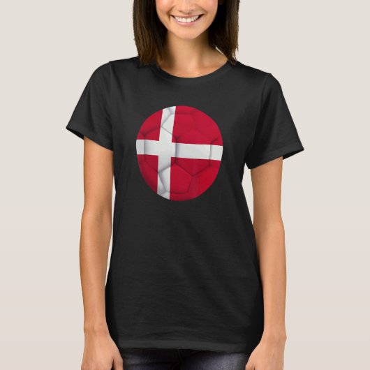 Dänemark Flagge Fußball Dänemark Fußball Dänemark T-Shirt (Vorderseite)