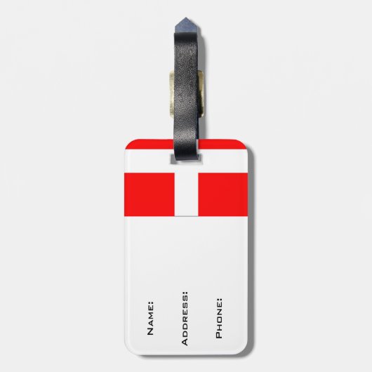 Dänemark Flagge Gepäckmarke! Gepäckanhänger (Rückseite vertikal)