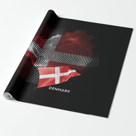 Dänemark-Flagge Geschenkpapier (Ungerollt)