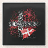 Dänemark-Flagge Glasuntersetzer (Vorderseite)
