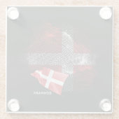 Dänemark-Flagge Glasuntersetzer (Rückseite)