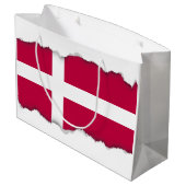 Dänemark Flagge Große Geschenktüte (Rückseite Schrägansicht)