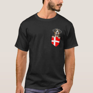 Dänemark Flagge Großer Schweizer Hundehund in Poc T-Shirt