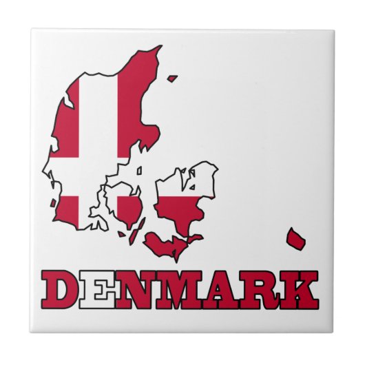 Dänemark-Flagge in der Karte Fliese (Vorderseite)