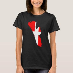 Dänemark Flagge in Fanö Kontur Dänemark T-Shirt