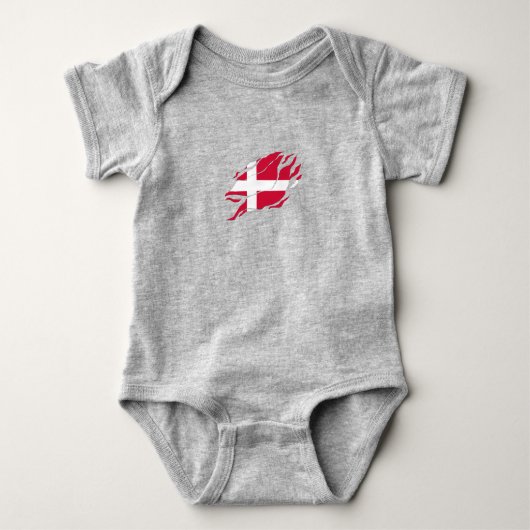Dänemark Flagge in mir, Skandinavien Klaw-Mark Baby Strampler (Vorderseite)