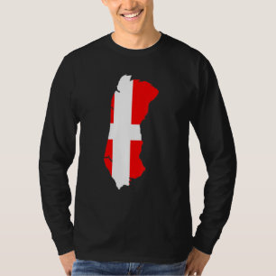 Dänemark-Flagge in Römö-Umriss Römö T-Shirt