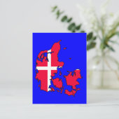 Dänemark-Flagge Karte (Stehend Vorderseite)
