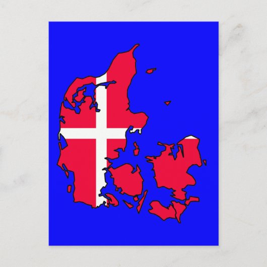 Dänemark-Flagge Karte (Vorderseite)