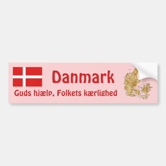 Dänemark Flagge + Karte Autoaufkleber (Vorne)