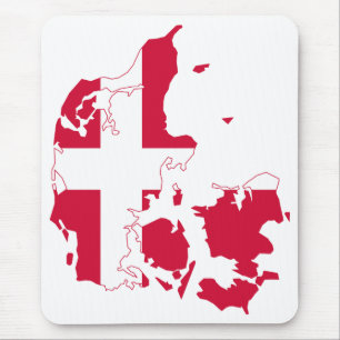 Dänemark-Flagge Karte Mousepad