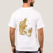 Dänemark-Flagge + Karte + Text-T - Shirt (Rückseite)