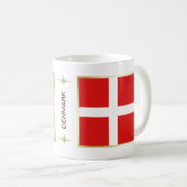 Dänemark-Flagge + Karten-Tasse Kaffeetasse (VorderseiteRechts)