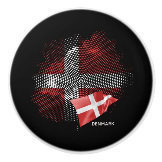 Dänemark-Flagge Keramikknauf (Vorderseite)
