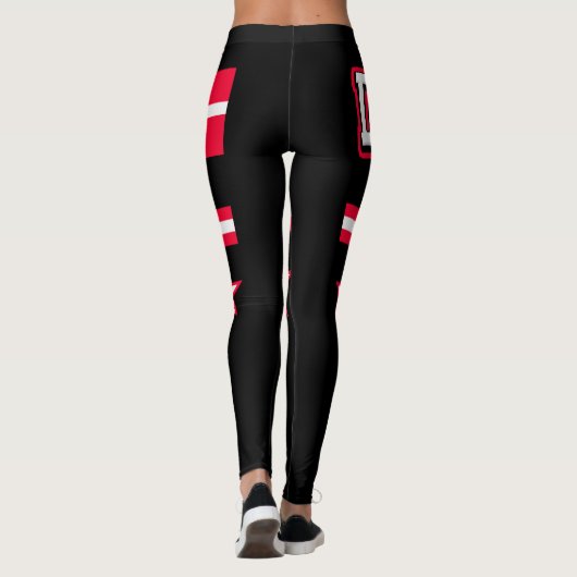 Dänemark-Flagge Leggings (Rückseite)