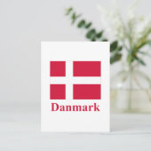 Dänemark Flagge mit dänischer Bezeichnung Postkarte (Stehend Vorderseite)