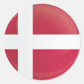 Dänemark - Flagge mit dem Symbol Runder Aufkleber (Vorderseite)