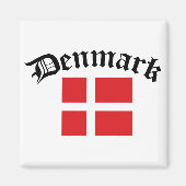 Dänemark Flagge mit Inschrift Magnet (Vorne)