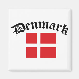 Dänemark Flagge mit Inschrift Magnet