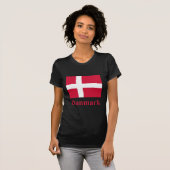 Dänemark-Flagge mit Namen auf Dänische T-Shirt (Vorne ganz)