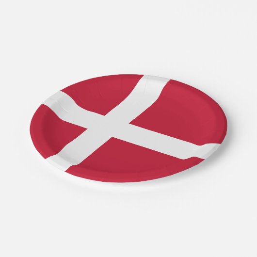 Dänemark Flagge Pappteller (Schrägansicht)