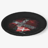 Dänemark-Flagge Pappteller (Schrägansicht)