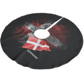 Dänemark-Flagge Polyester Weihnachtsbaumdecke (Schrägansicht)