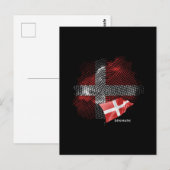 Dänemark-Flagge Postkarte (Vorne/Hinten)