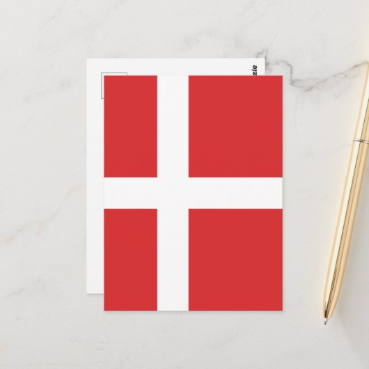 Dänemark-Flagge Postkarte (Vorderseite/Rückseite Beispiel)