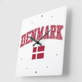Dänemark + Flagge Quadratische Wanduhr (Winkel)