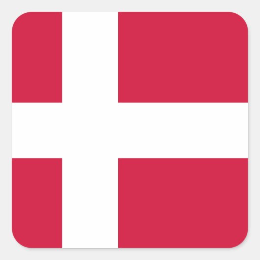 Dänemark Flagge Quadratischer Aufkleber (Vorderseite)