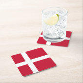 Dänemark Flagge Rechteckiger Pappuntersetzer (Vor Ort)