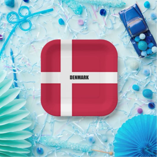 Dänemark Flagge (rot und weiß) Pappteller (Party)