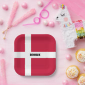 Dänemark Flagge (rot und weiß) Pappteller (Party)