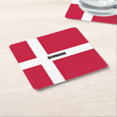 Dänemark Flagge (rot und weiß) Rechteckiger Pappuntersetzer (angewinkelt)