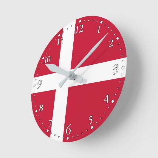 Dänemark Flagge Runde Wanduhr (Winkel)