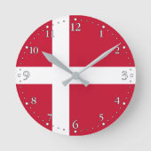 Dänemark Flagge Runde Wanduhr (Vorderseite)
