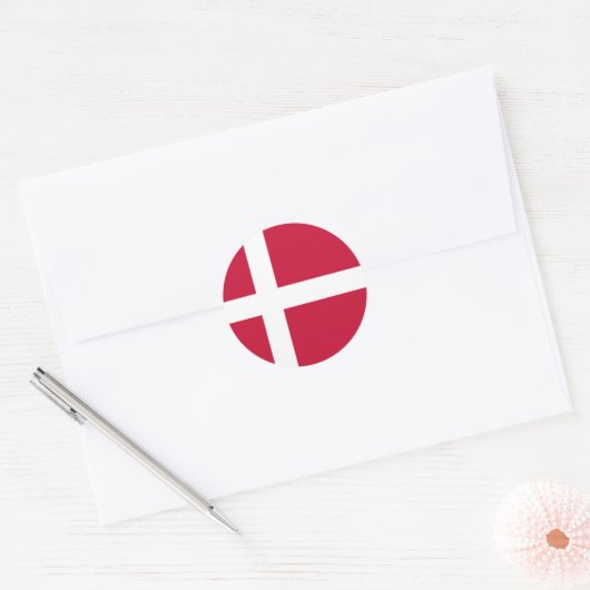 Dänemark Flagge Runder Aufkleber (Umschlag)