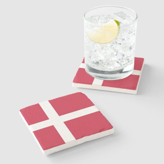 Dänemark Flagge Steinuntersetzer (Seitenansicht)